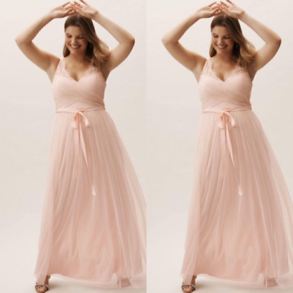 💯 ANTHROPOLOGIE X BHLDN Fleur blush Dress